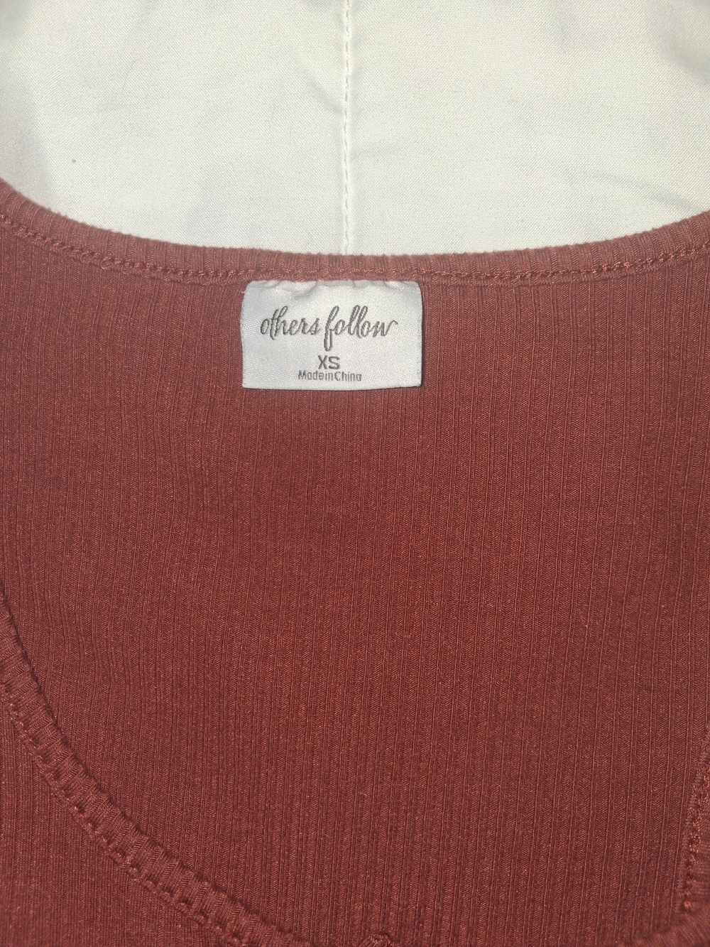 Others Follow Rust Button-Front Peplum Tank - Picture 3 of 3